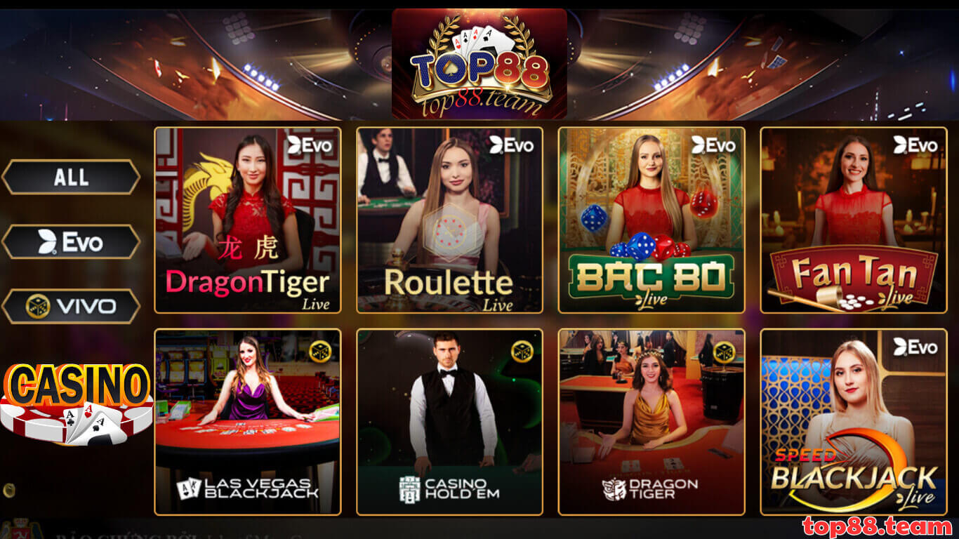 Live Casino Top88: Sảnh Cược Hàng Đầu Cho Tín Đồ Casino Online