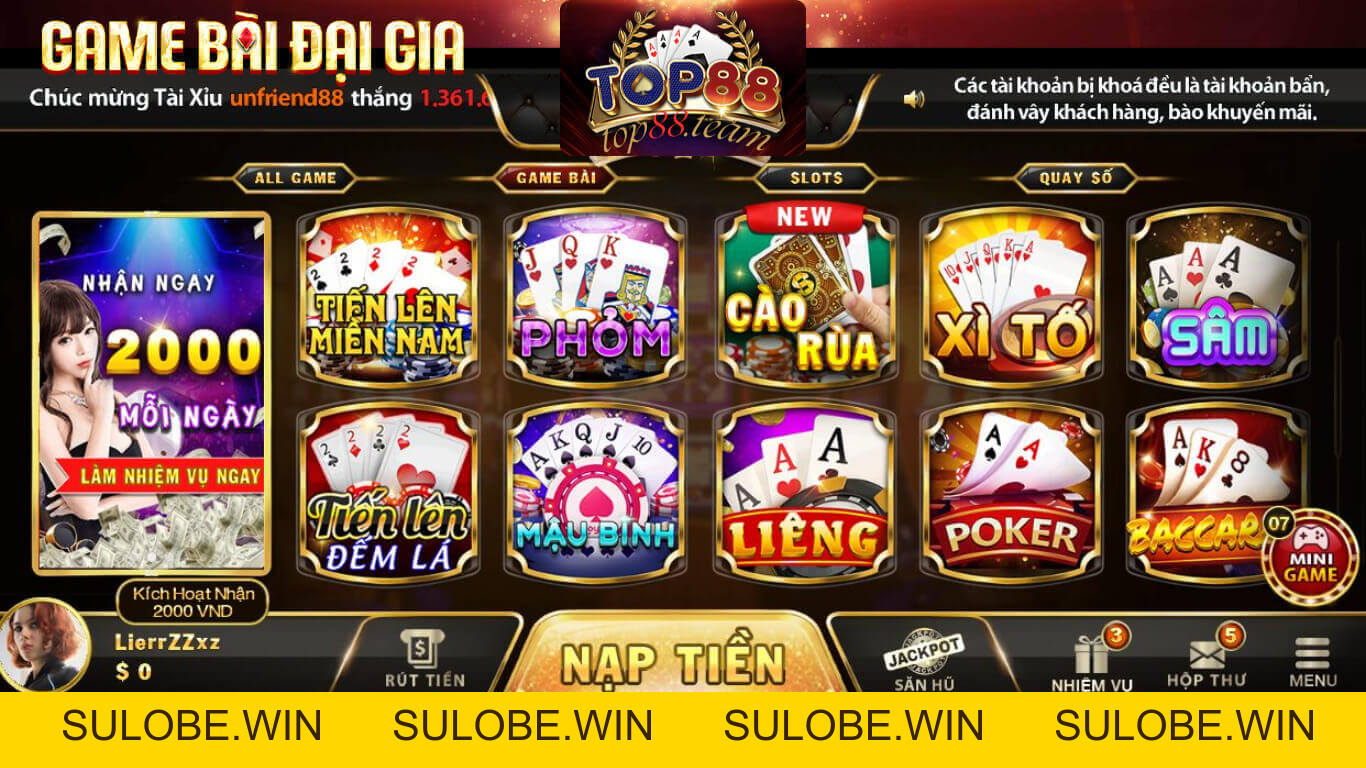 Game bài top88 - Mẹo chơi trở thành cao thủ thế giới bài bạc